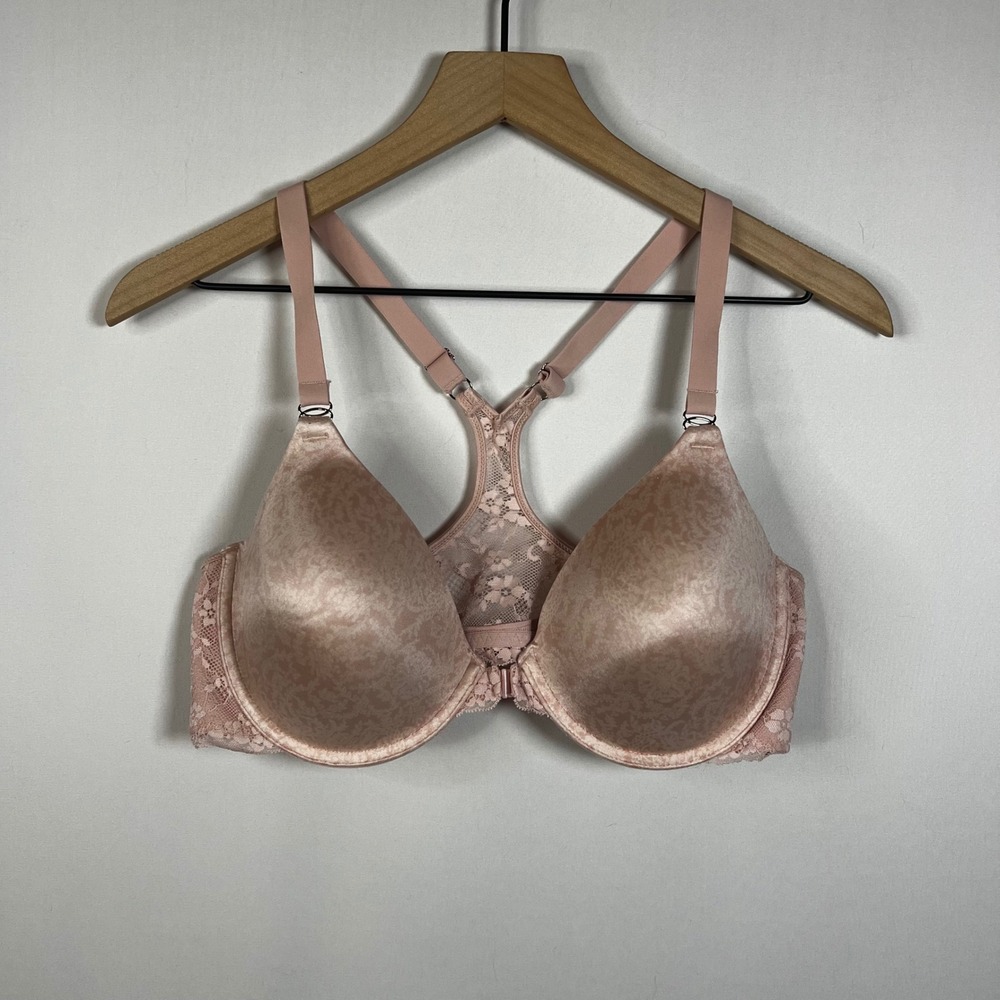 Maidenform Light Pink Lace Underwire Bra 38C Comfort Devotion Coquette Romantic